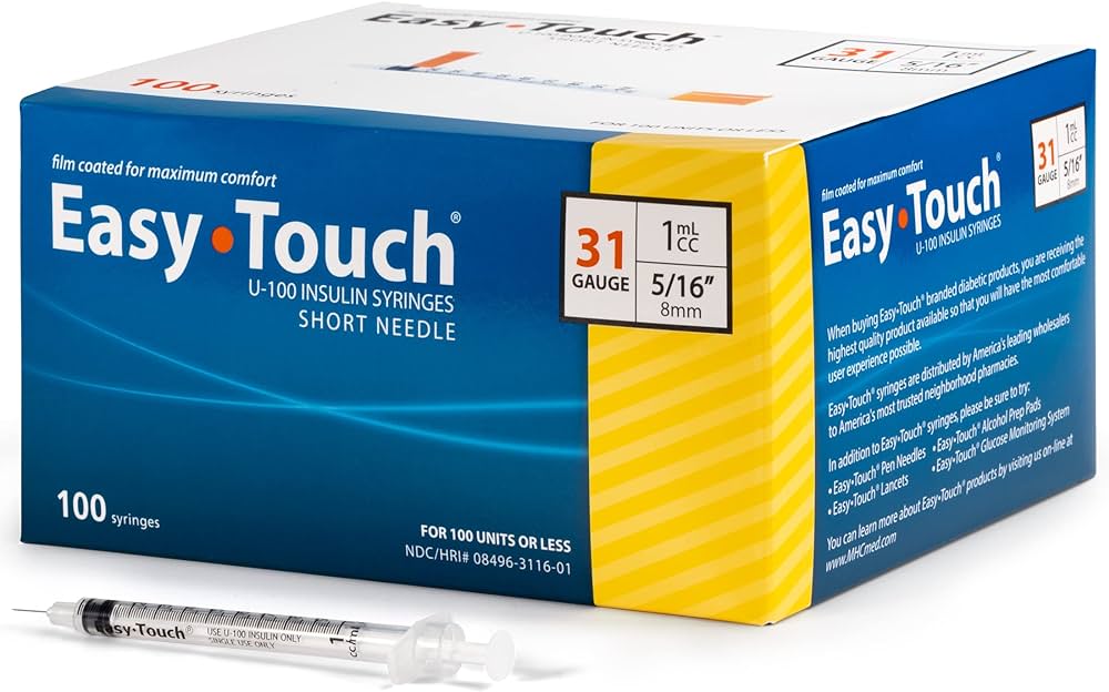 Easy Touch U-100 Syringes Short Needle